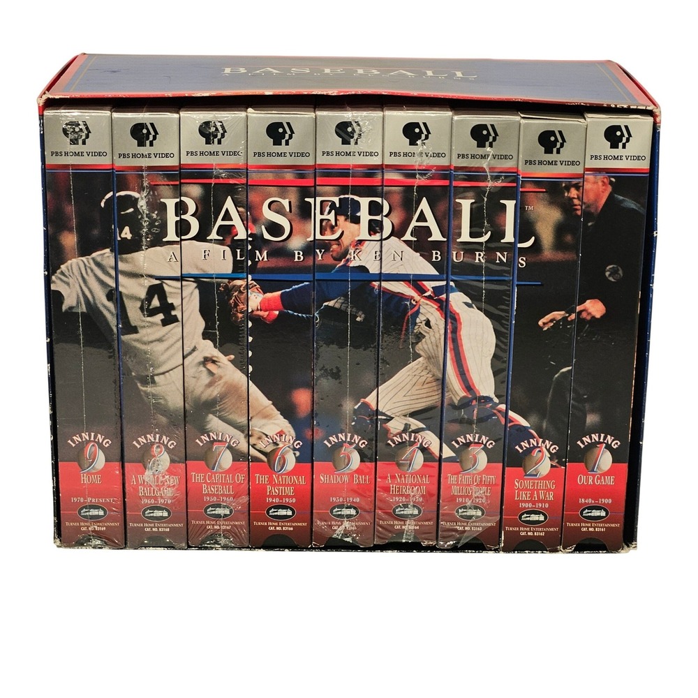 Baseball A Film by Ken Burns VHS Box Set 9 Tapes PBS Home Video 1994 B5318